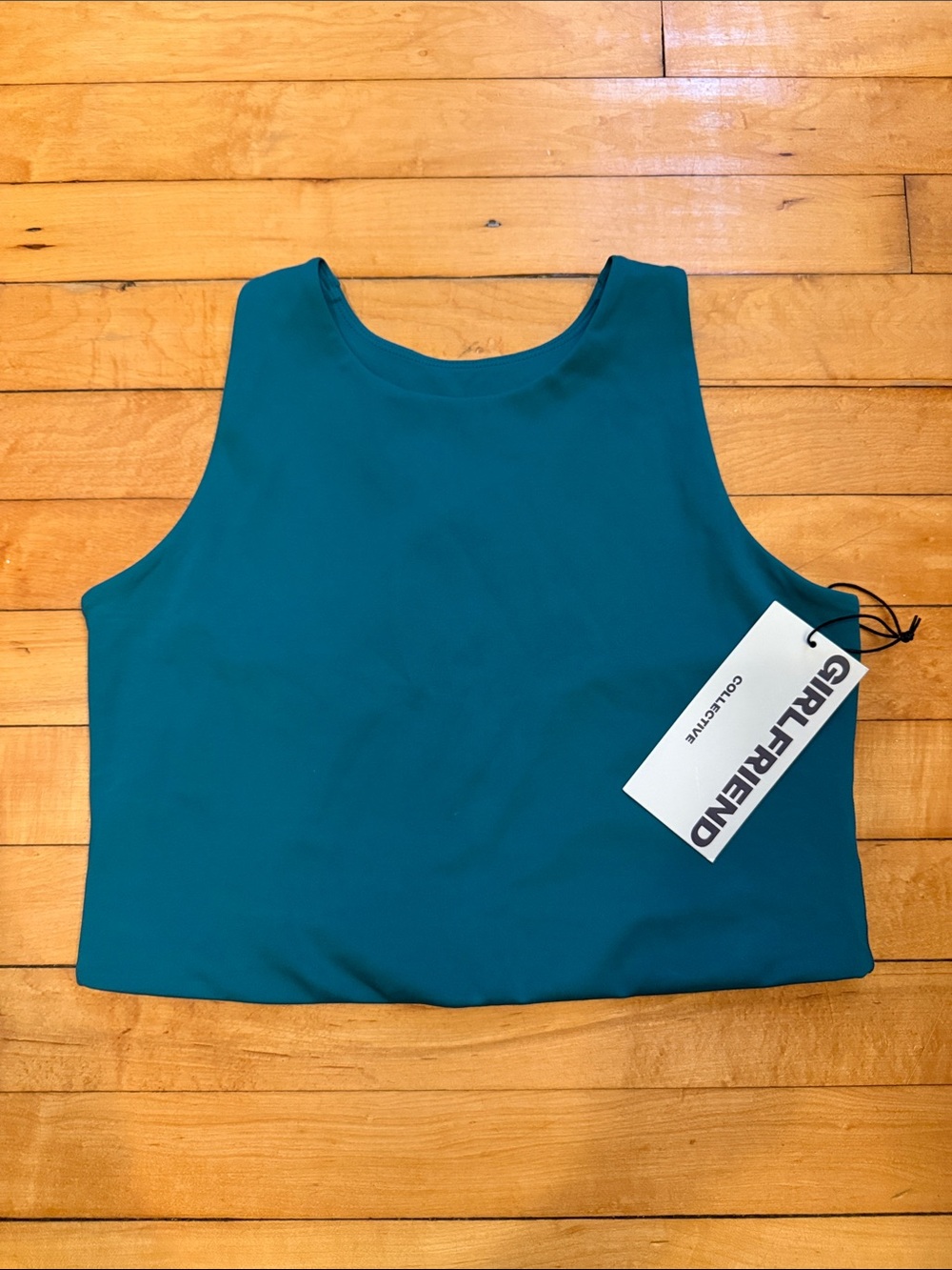 girlfriend collective Teal Cropped Tank